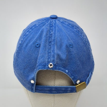 Otto Slideback Hat Blue One Size Adjustable Butterfly Embroidered Bling