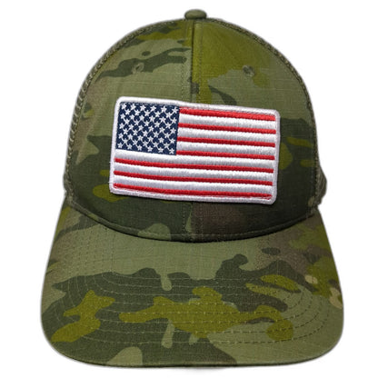 DeWalt Trucker Hat Green One Size American Flag Camo Guaranteed Tough Mesh
