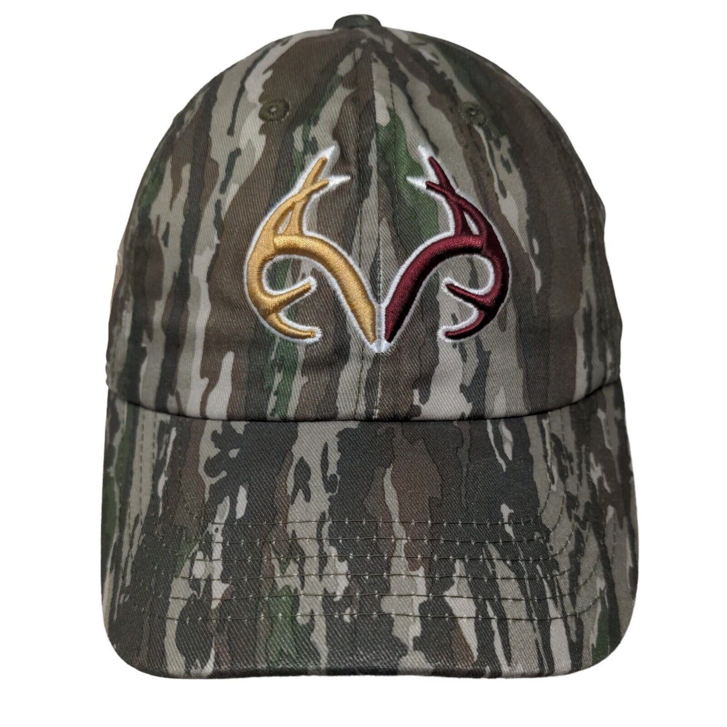 Top of the World Mens Slideback Hat Green Camo Embroidered Antler Logo Polyester