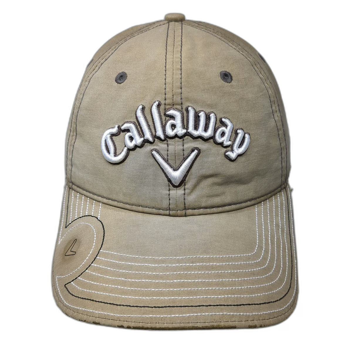 New Era Callaway Odyssey Golf Hat Beige One Size Baseball Cap Strapback Logo