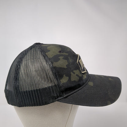 Richardson Snapback Mesh Back Trucker Hat Camo One Size Flag Patch