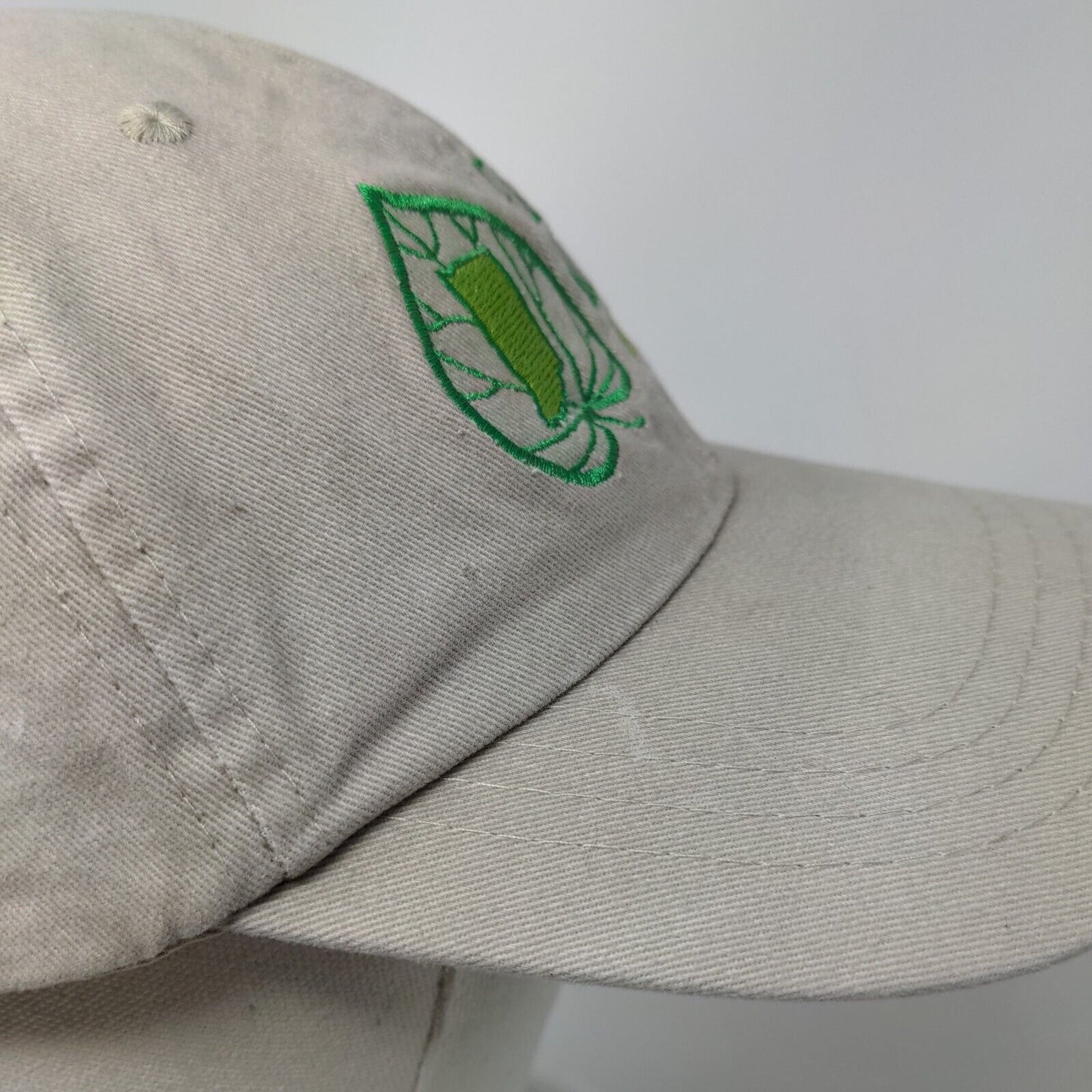 Earthday Indiana Slideback Hat Tan OSFA Adjustable Embroidered Vented Holes