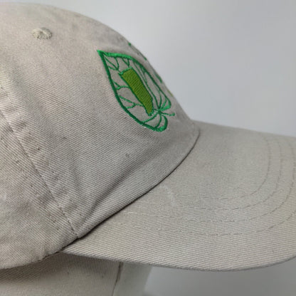 Earthday Indiana Slideback Hat Tan OSFA Adjustable Embroidered Vented Holes