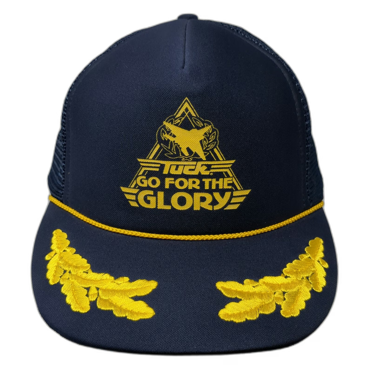 Otto Trucker Hat Blue OSFM Tuck Go For The Glory Fighter Jet Scrambled Eggs Mesh