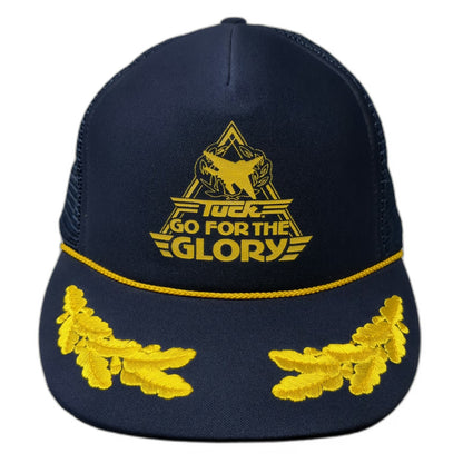 Otto Trucker Hat Blue OSFM Tuck Go For The Glory Fighter Jet Scrambled Eggs Mesh