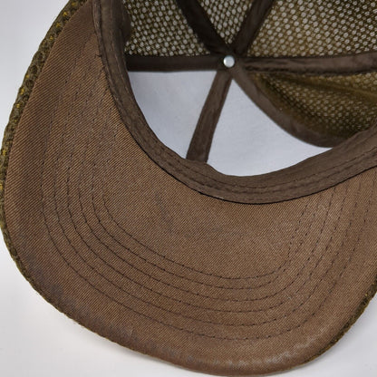 Tacaro Strapback Hat Brown One Size Adjustable Leather Patch Horse Breathable