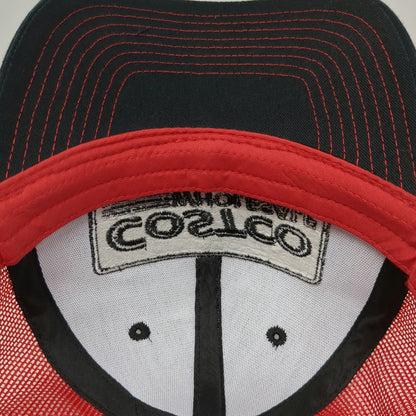 Bamko Trucker Hat Black Red One Size Costco Wholesale Embroidered Logo Patch