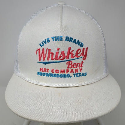 Whiskey Bent Trucker Hat White One Size Mesh Back Rope Snapback Flat Texas Logo