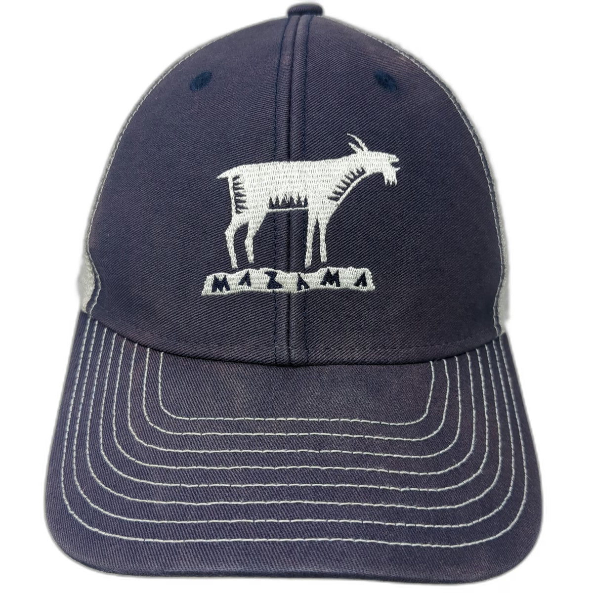 Ouray Sportswear Trucker Hat Blue One Size Snapback Mazama Mountain Goat Mesh