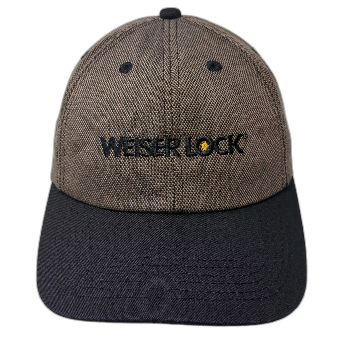K-Products Weiser Lock Baseball Cap Brown Black Twill Strapback Hat OS Made USA