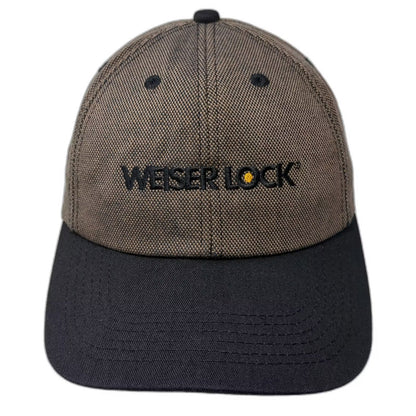 K-Products Weiser Lock Baseball Cap Brown Black Twill Strapback Hat OS Made USA