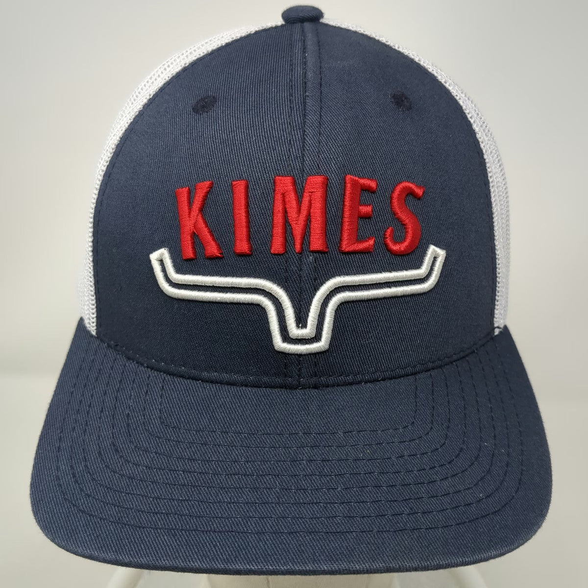 Kimes Ranch Trucker Hat Blue White Red One Size Snapback Mesh Embroidered Logo