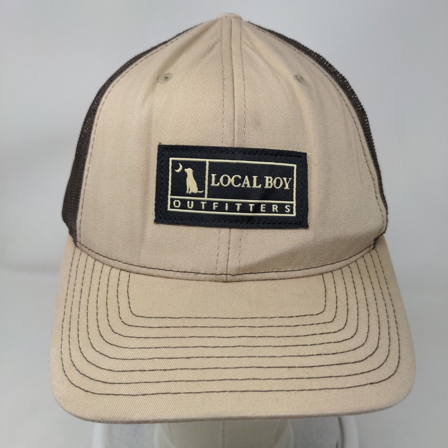 Local Boy Outfitters Patch Snapback Mesh Back Trucker Hat Tan One Size