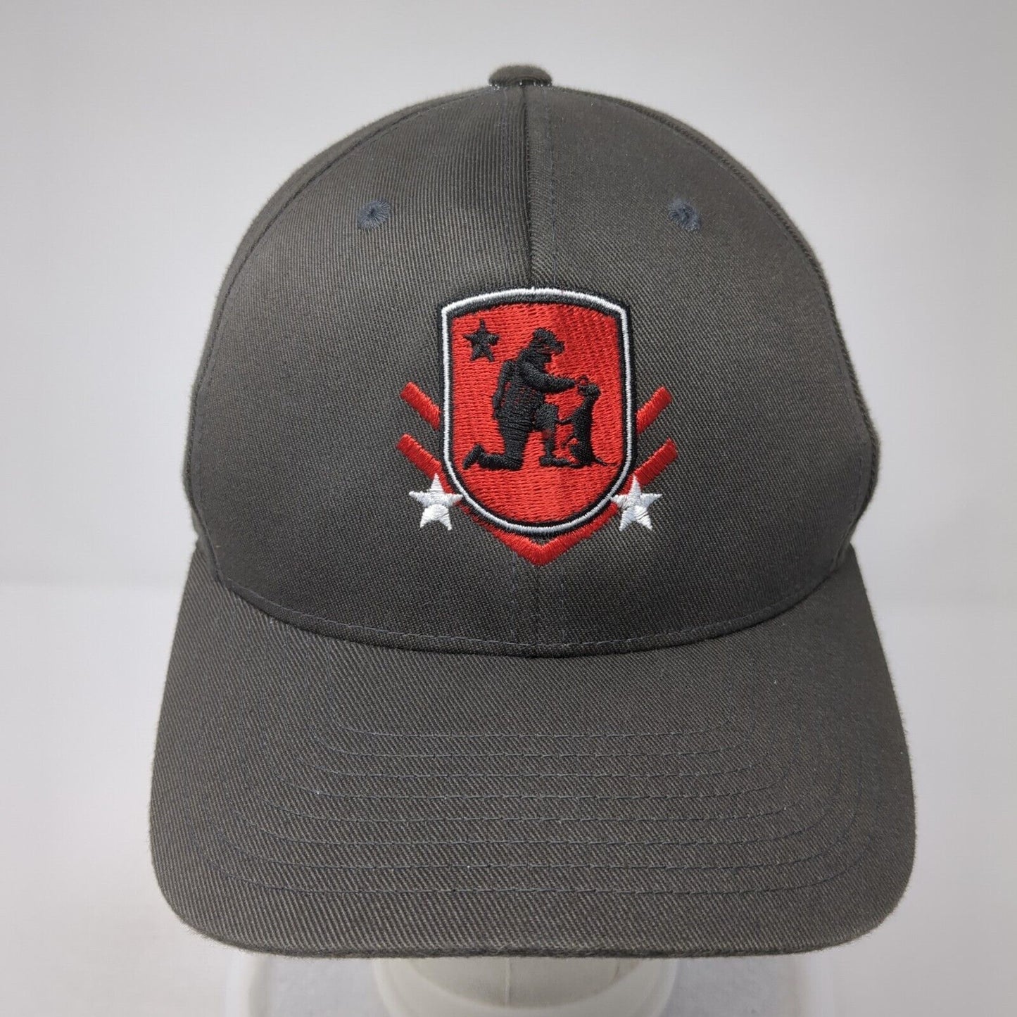 Shelter To Soldier Fitted Hat Gray S/M Embroidered Flexfit Port Authority