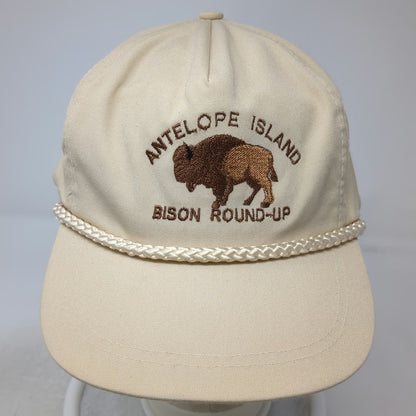 Sportcap Supreme 5 Panel Beige One Size Hat Antelope Island Bison Round-Up Rope
