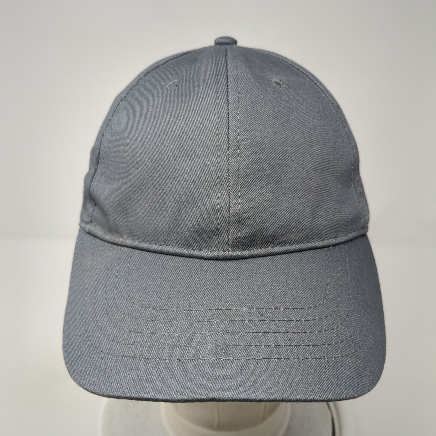Unbranded Strapback Hat Gray Flannel One Size Adjustable Blank 6 Panel