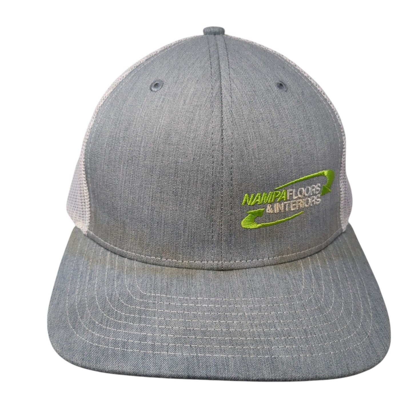 Nampa Floors & Interiors Snapback Trucker Hat Gray OS Adjustable Mesh Richardson