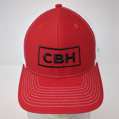CBH Snapback Mesh Back Trucker Hat Red One Size Colorblock Richardson