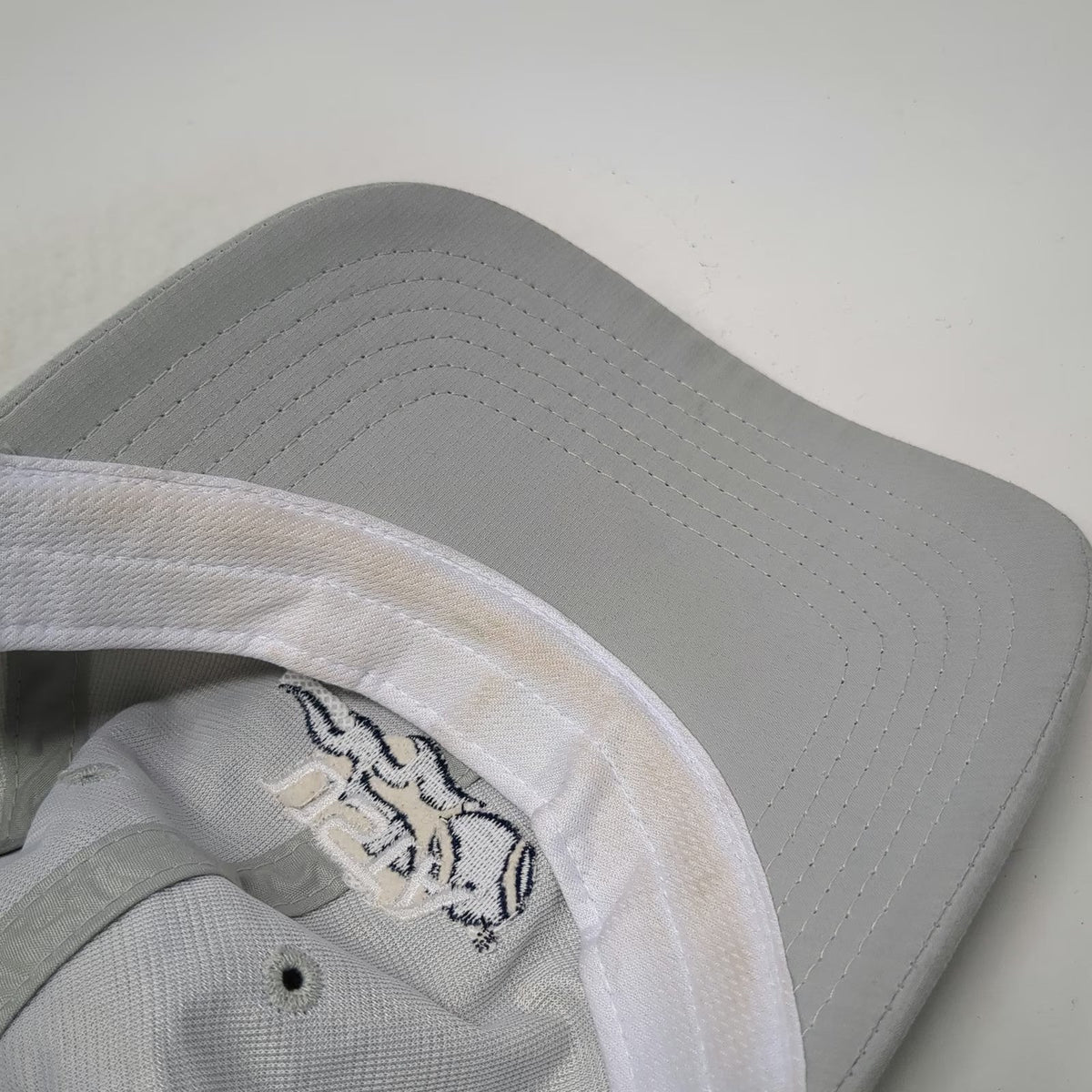 Baseball Cap Gray One Size USTA Member Tennis Flaming Ball Hat Slideback Buckle