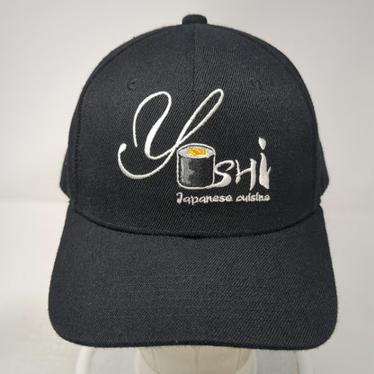 Yoshi Japanese Cuisine Sushi Black Baseball Cap One Size Slideback Graphic Hat