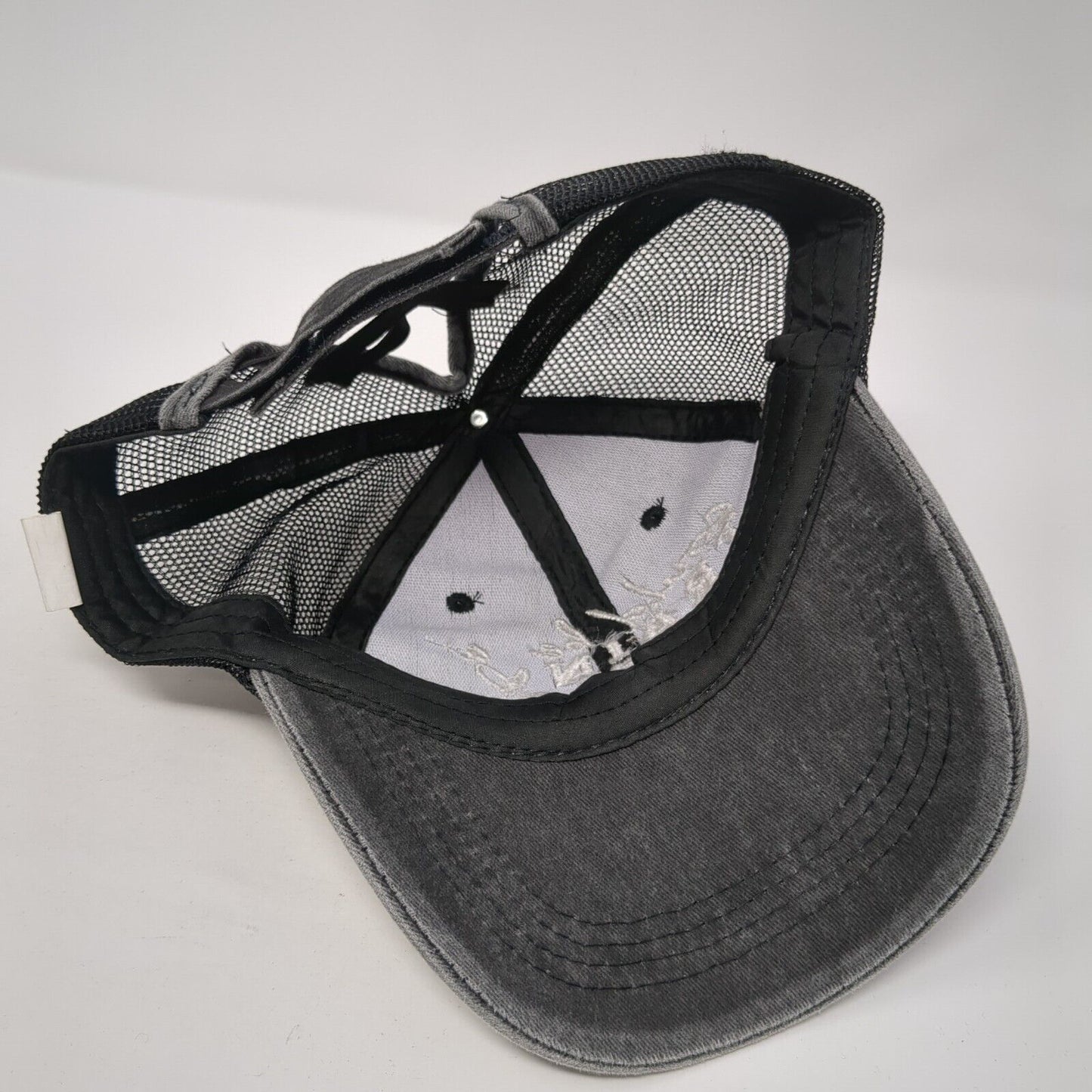 Could Be A Train Station Kinda Day Ponytail Strapback Hat Gray OS Mesh Back