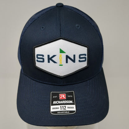 Skins 2024 Patch Snapback Trucker Hat Blue One Size Mesh Back Adjustable
