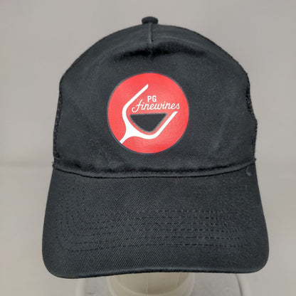 PG Fine Wines Snapback Mesh Back Trucker Hat Black One Size Beechfield