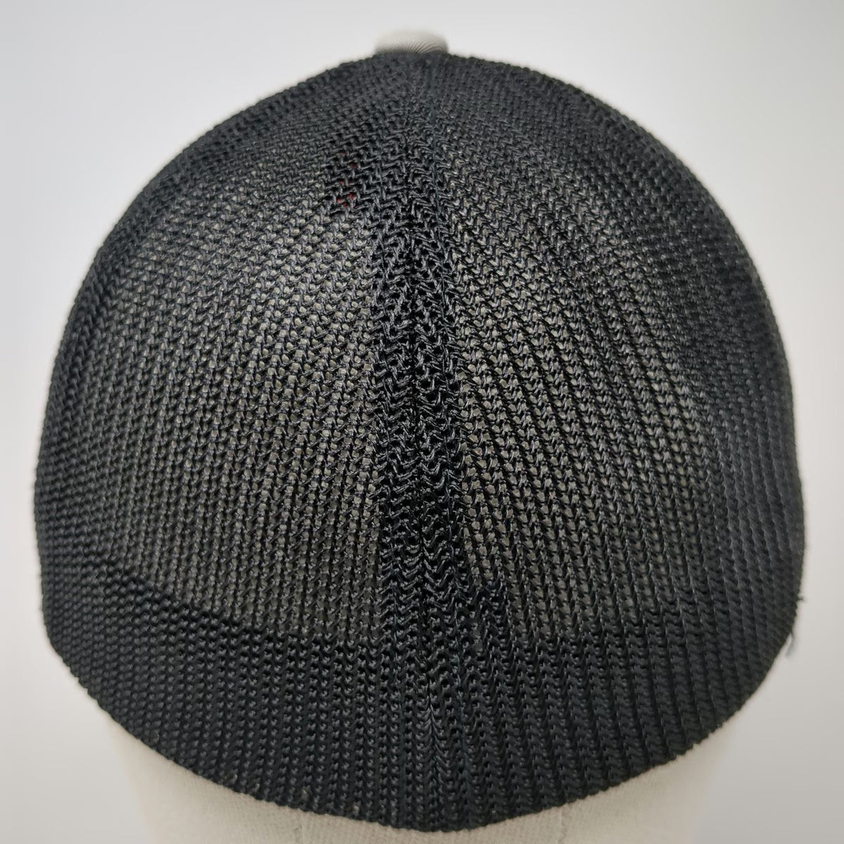 Port Authority Baseball Cap Gray M Fitted Flexfit Mesh Butte Fence Bison Logo