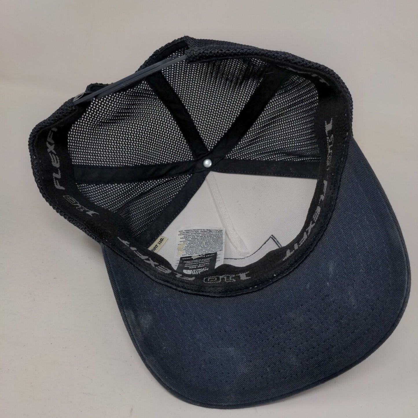 The North Face Snapback Mesh Back Trucker Hat Blue One Size Flexfit 110