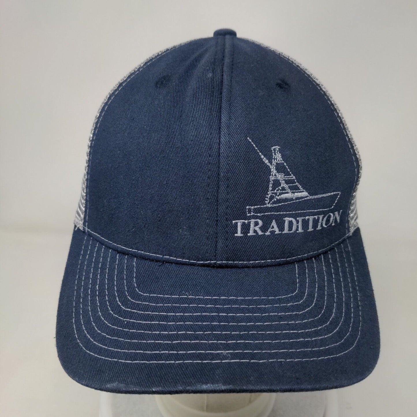 Tradition Snapback Mesh Back Trucker Hat Blue One Size Colorblock