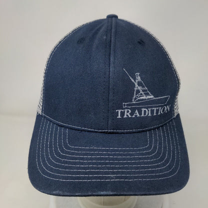 Tradition Snapback Mesh Back Trucker Hat Blue One Size Colorblock