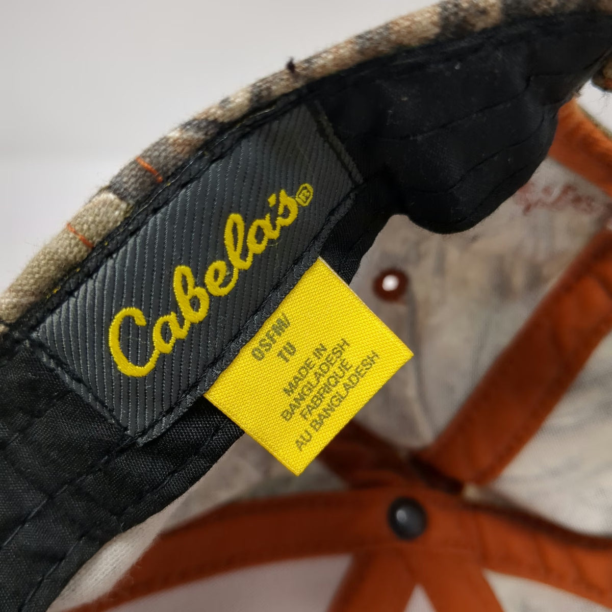 Cabela's Baseball Cap Brown One Size Realtree Camo Distressed Embroidered Hat