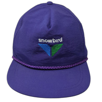 KC 5 Panel Purple One Size Snowbird Rope Snapback Hat Ski Resort Utah Mountain
