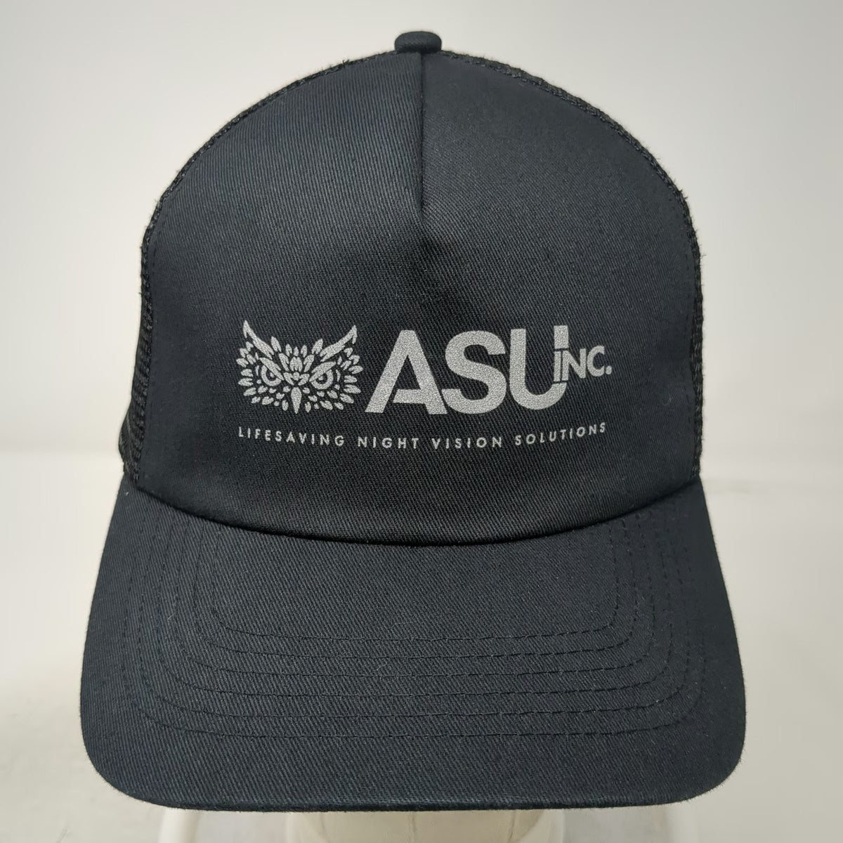 Otto Black Trucker Hat One Size ASU Inc Lifesaving Night Vision Solutions Owl
