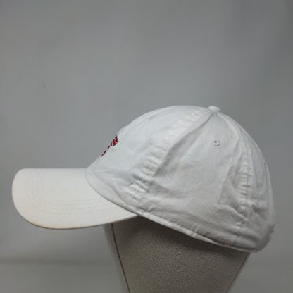 American Flag Bear Strapback Hat White Classic Cut Embroidered Ahead