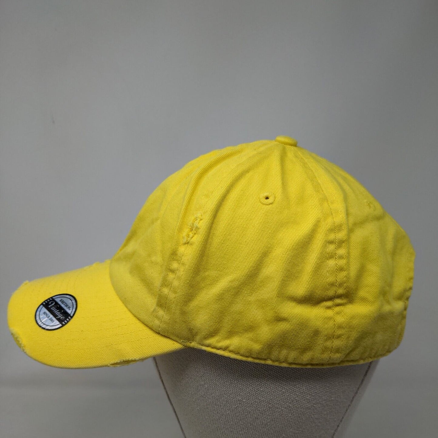 KB ETHOS Vintage Slideback Hat Yellow One Size Adjustable 6 Panel Blank