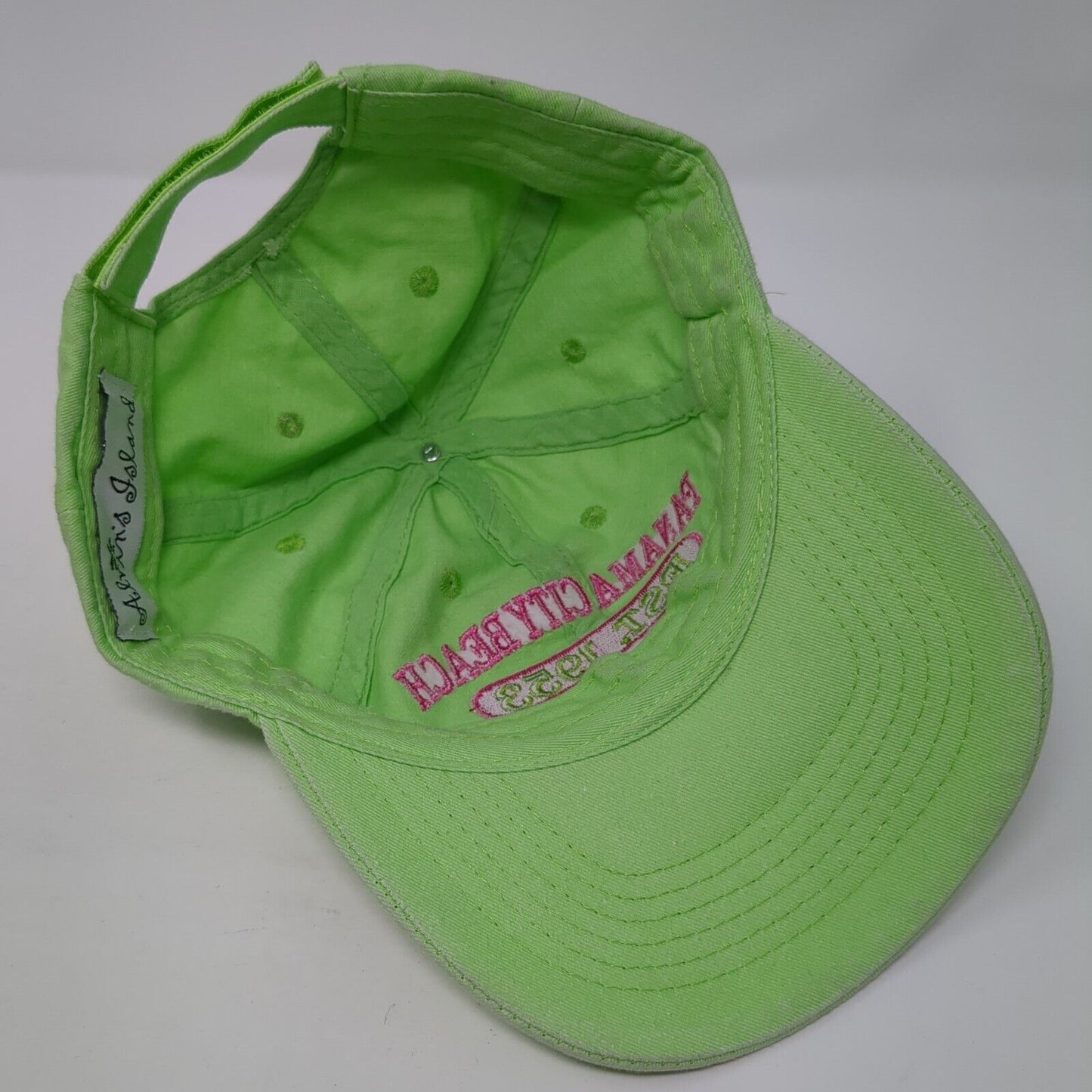 Panama City Beach Florida Strapback Hat Green One Size Adjustable