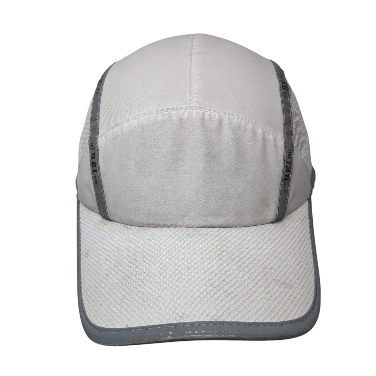 REI Est 1938 5 Panel Cap White One Size Adjustable Breathable Mesh Blank