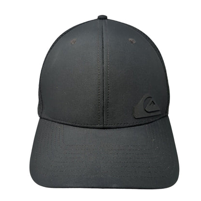 Quiksilver Strapback Hat Black OS Adjustable Lightweight Breathable 6 Panel