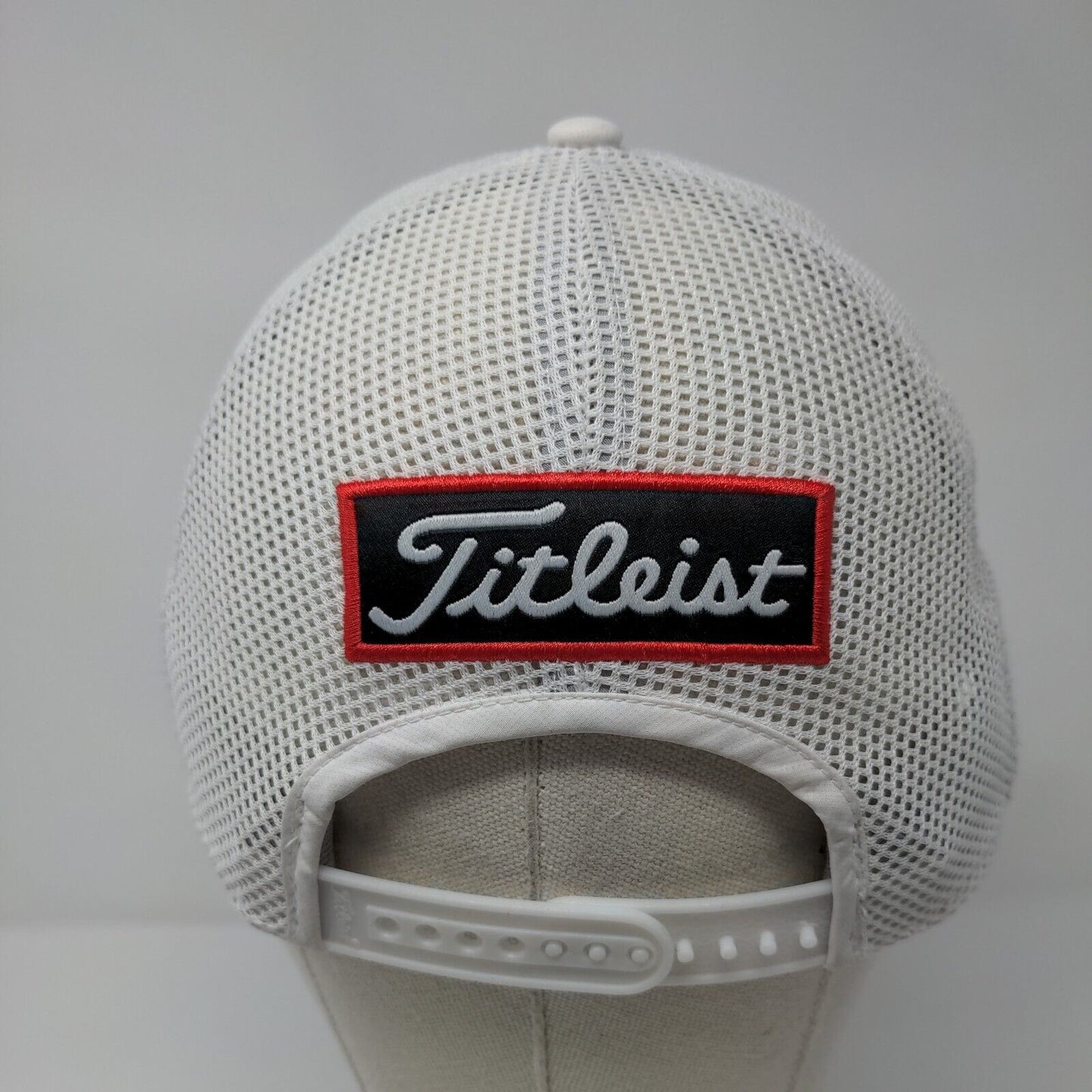 Titleist Golf Snapback Mesh Back Hat White One Size Adjustable 6 Panel