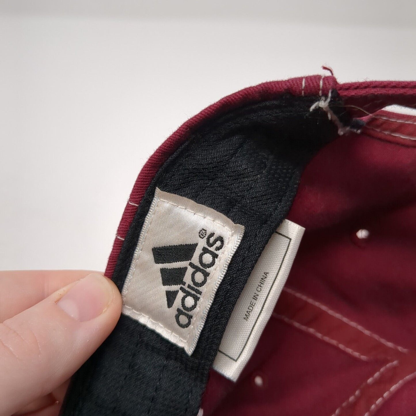 12 Adidas Slideback Hat Red One Size Adjustable Embroidered Distressed 6 Panel