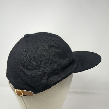 AJM Baseball Cap Black One Size Slideback Hat Bio-Wash Factory Certified Logo