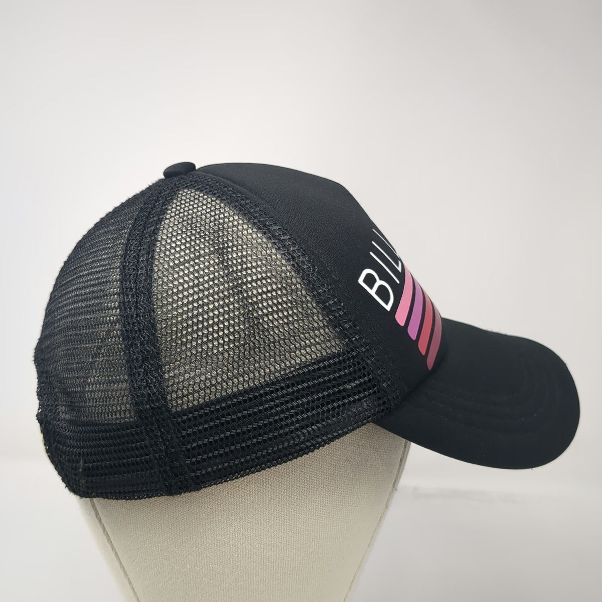 Billabong Trucker Hat Black One Size Pink Purple Red Stripes Mesh Snapback Surf