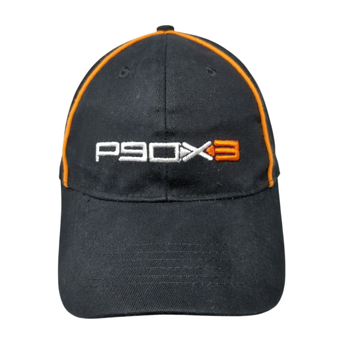 P90X3 Strapback Hat Black One Size Solid Adjustable Embroidered Piping