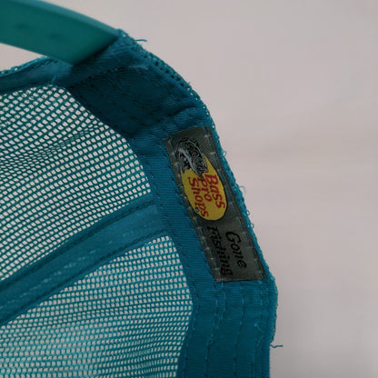 Bass Pro Shops Snapback Trucker Hat Blue OSFM Gone Fishing Mesh Back