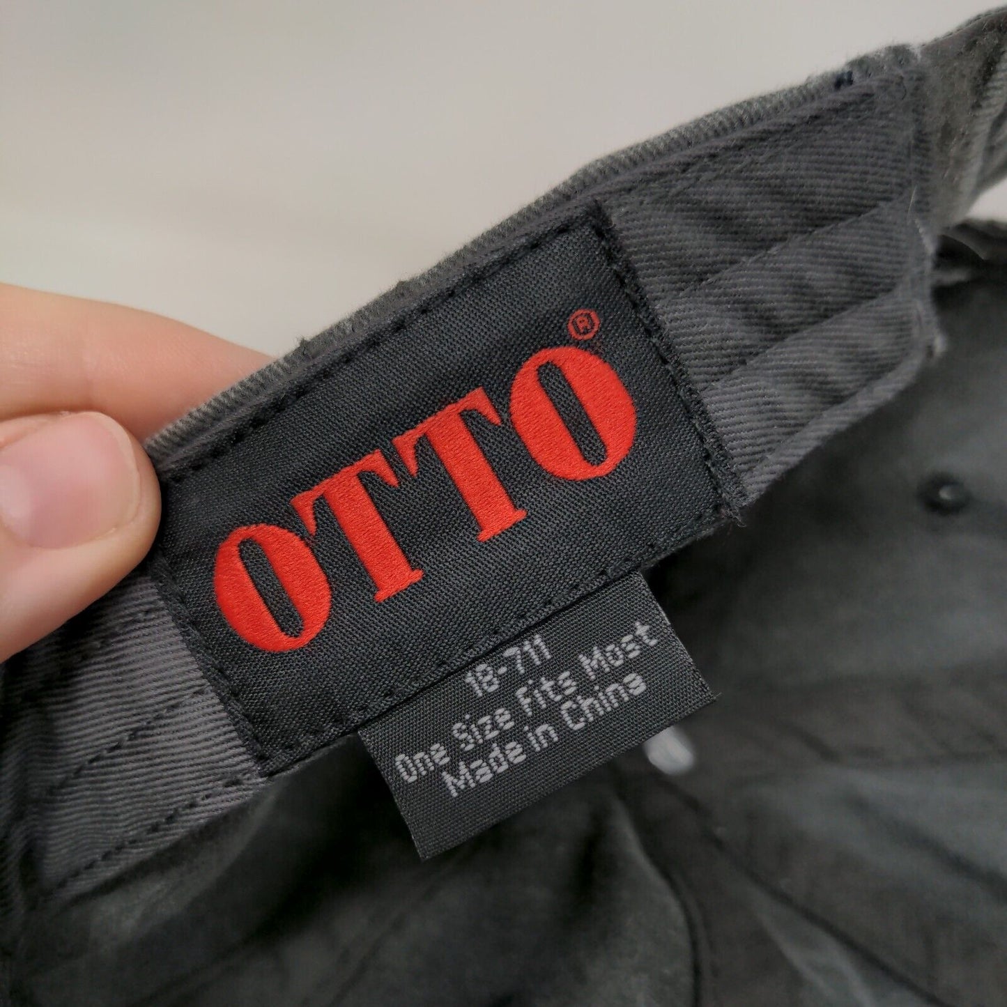 Otto Strapback Hat Gray OSFM Adjustable Vented Holes 6 Panel Blank Cotton