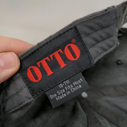 Otto Strapback Hat Gray OSFM Adjustable Vented Holes 6 Panel Blank Cotton