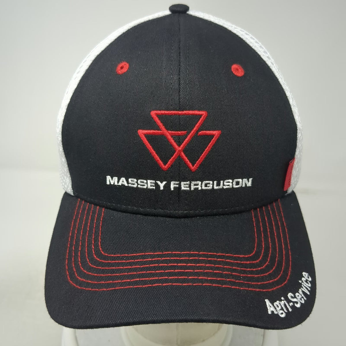 Massey Ferguson Trucker Hat Black One Size Mesh Back Snapback Agri-Service