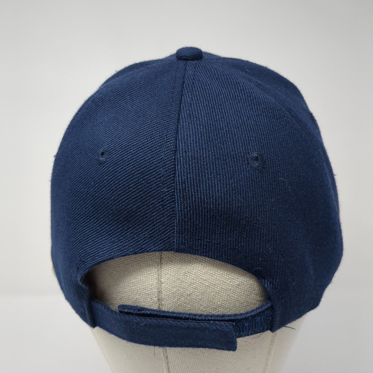 Unbranded Strapback Hat Blue One Size Adjustable Vented Holes 6 Panel Blank