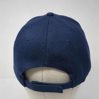 Unbranded Strapback Hat Blue One Size Adjustable Vented Holes 6 Panel Blank